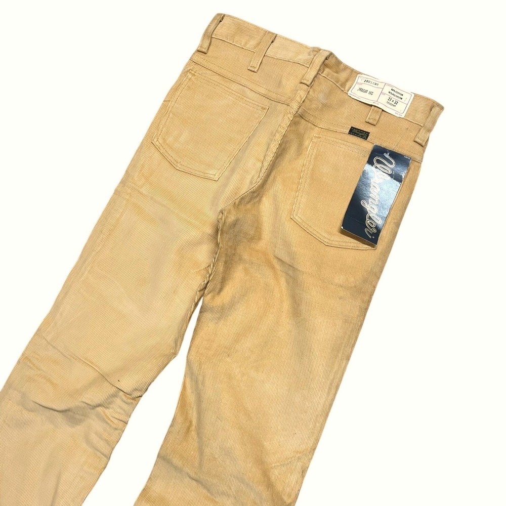 Vintage 70s Wrangler Student Corduroy Pants 27x30 Yellow Straight Leg Deadstock